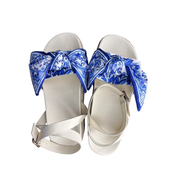 NEW Farm Rio Ivory Scarf Espadrille Flatform Sandal Size 7.5 - Picture 6 of 11